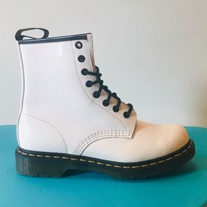 Dr. Martens White Patent Leather 1460 W